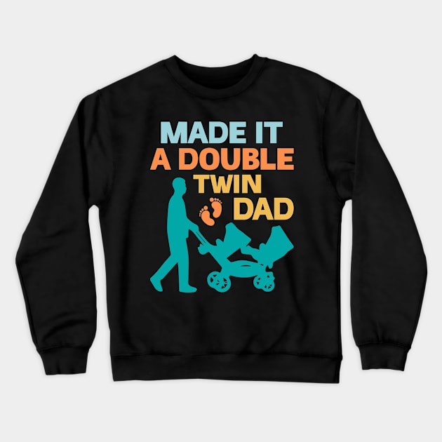 Father Of Twins New Baby Gift For Men Father day Crewneck Sweatshirt by Patch Things All